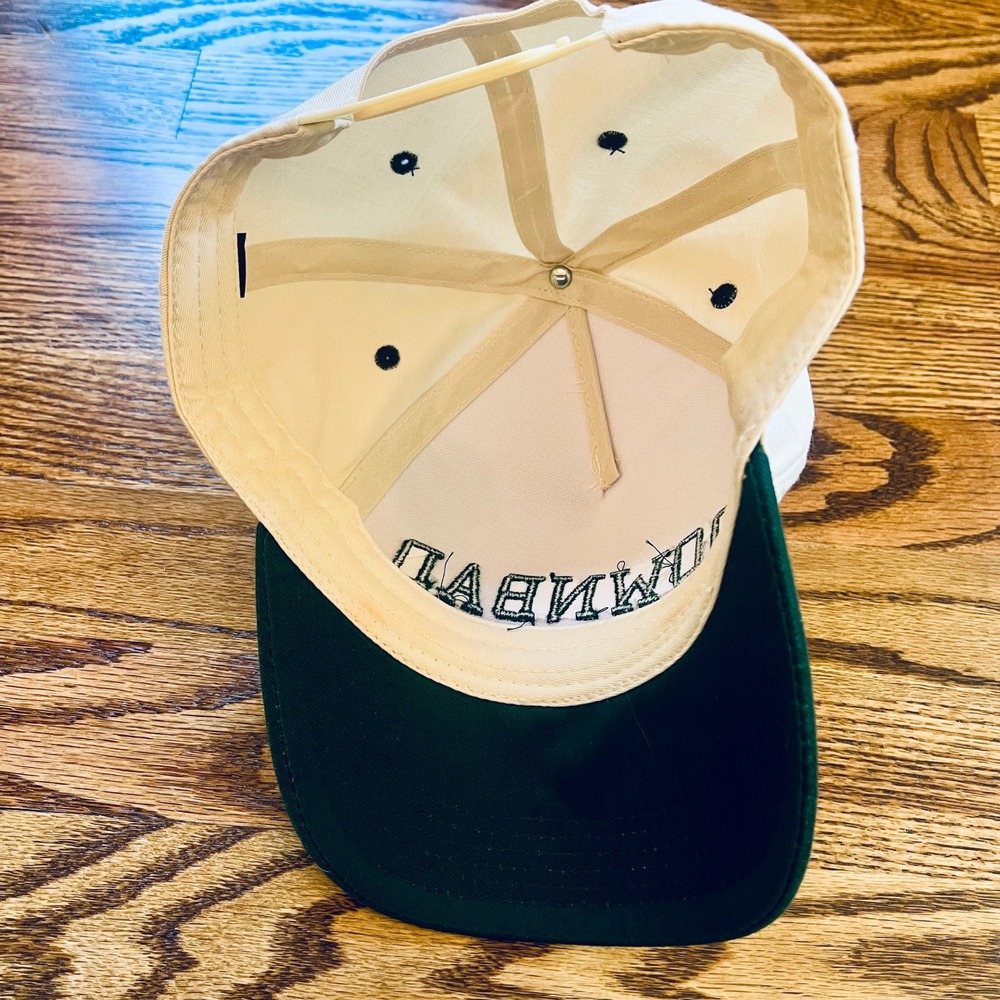 Snapback Hat Unisex OS Cream & Green "Downbad" Embroidered Trucker Cap - Picture 5 of 8